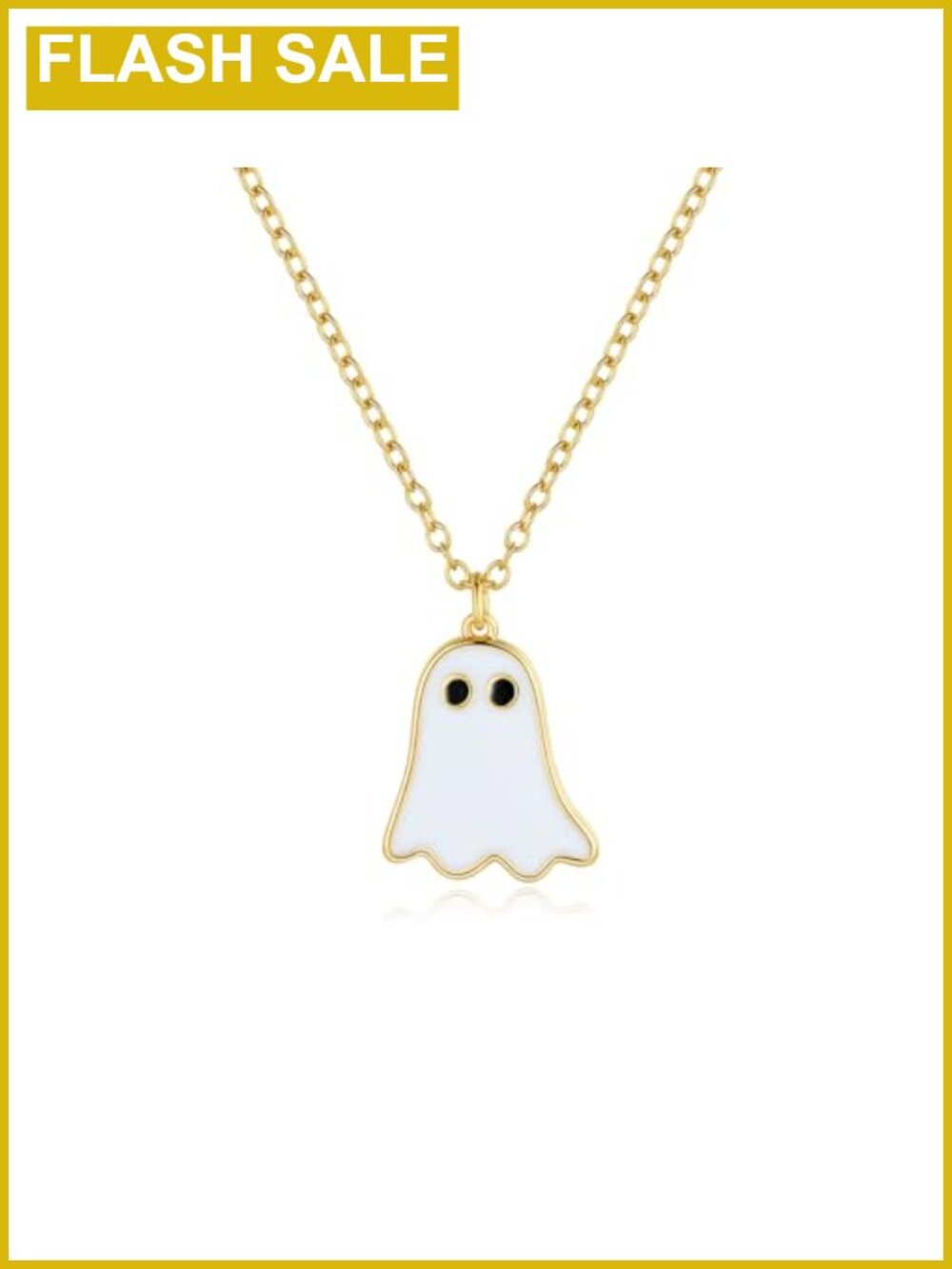 14K Gold Plated Ghost Pendant Necklace Halloween Costume Jewelry